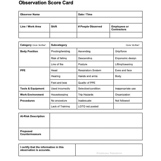 BBSO-behavior-based-safety-observation-score-card